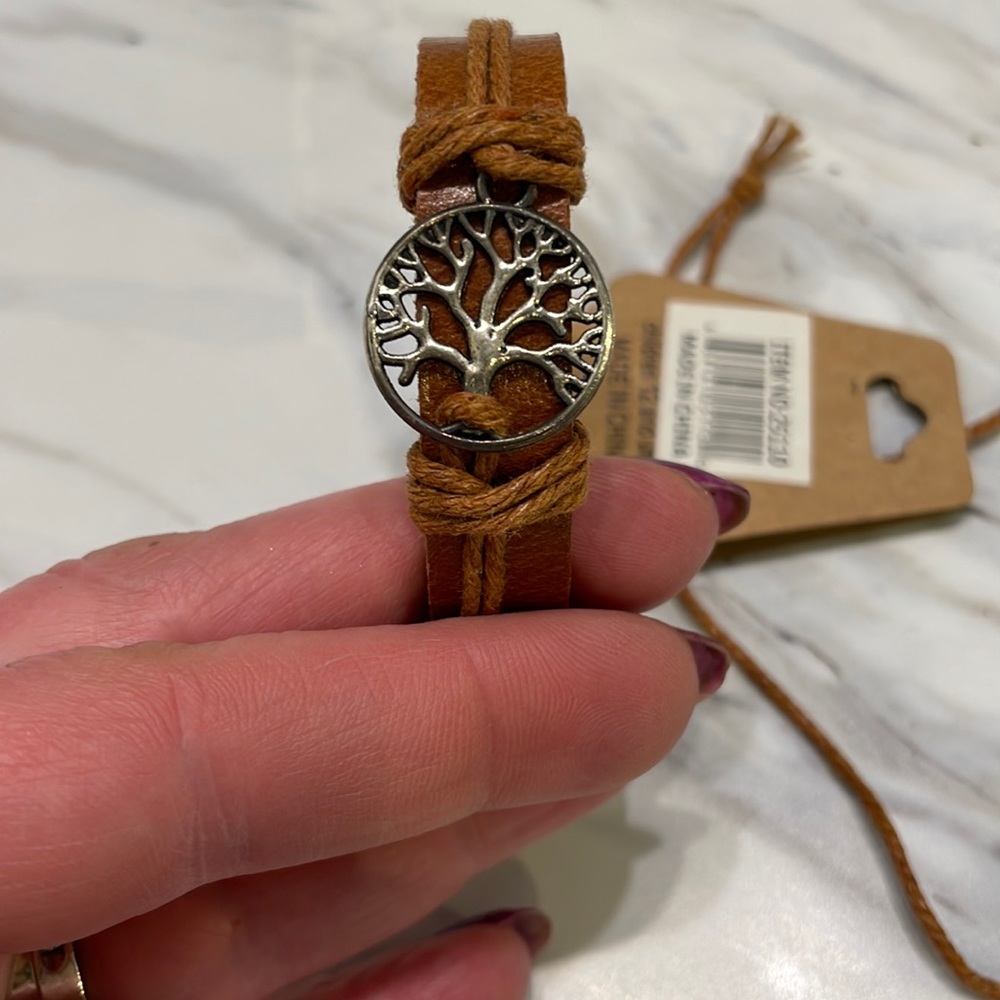 Tree of life genuine leather bracelet
